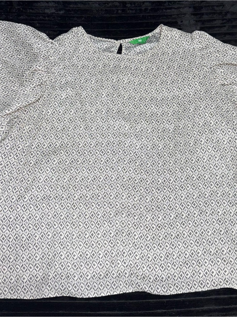 dip White and Black Geometric Short Sleeve Shirt